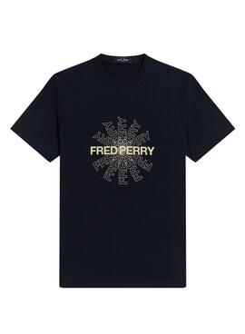 T-Shirt Fred Perry Graphic Blu Navy per Uomo