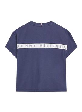 T-Shirt Tommy Hilfiger Distintivo Blu Navy Bambino