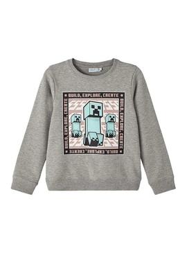 Felpa Name It Jassana Minecraft Grigio Donna