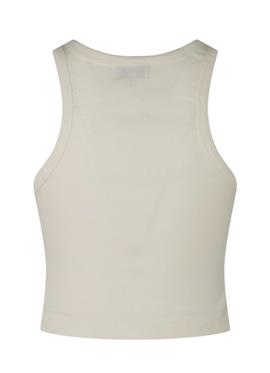 Crop Top Pepe Jeans Piera Bianco per Donna