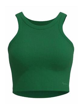 Top Crop Pepe Jeans Piera Verde per Donna