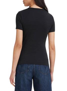 T-Shirt Levis Rib Baby Nero per Mujer