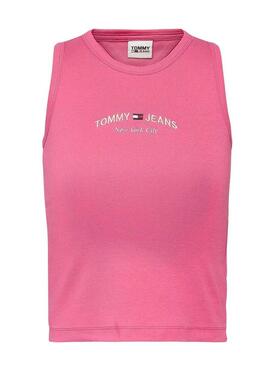 T-Shirt Tommy Jeans Crop Timeless Rosa Donna