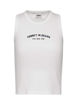 T-Shirt Tommy Jeans Crop Timeless Bianco Donna