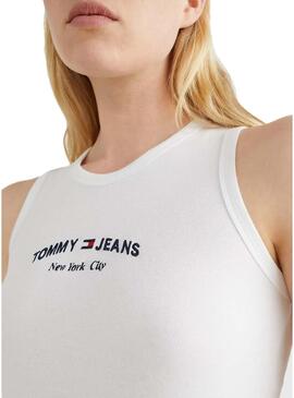 T-Shirt Tommy Jeans Crop Timeless Bianco Donna