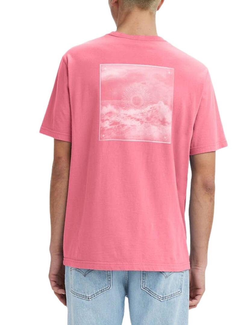 T-Shirt Levis Relaxed Fit Wave Rosa Uomo