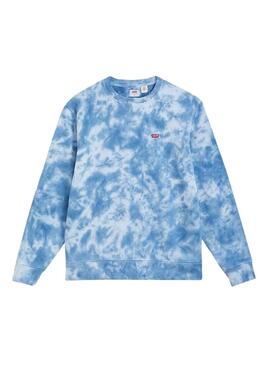 Felpa Levis Original Crew Tie Dye Blu Uomo