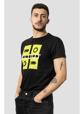 T-Shirt Klout Puzzle Neon Nero