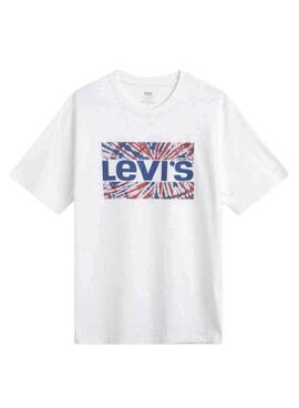 T-Shirt Levis Relaxed Tie Dye Bianco per Uomo