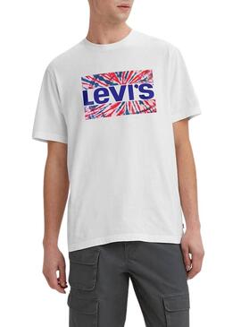 T-Shirt Levis Relaxed Tie Dye Bianco per Uomo