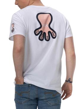 T-Shirt El Pulpo Triple Icon Bianco per Uomo