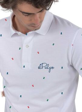 Polo El Pulpo Colours All Over Bianco per Uomo