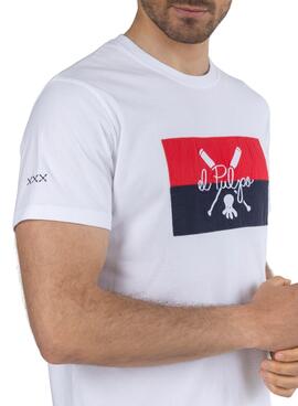 T-Shirt El Pulpo Patch Bianco per Uomo