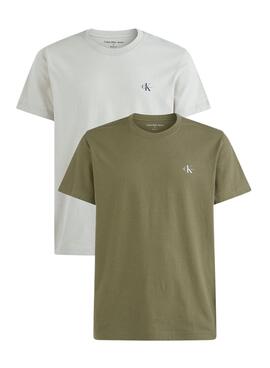 Pack 2 T-Shirt Calvin Klein Monograma  Uomo
