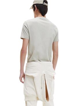 T-Shirt Calvin Klein Monograma Slim Grigio Uomo