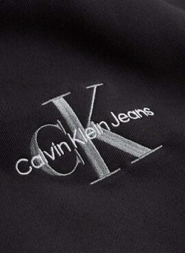 Felpa Calvin Klein Logotipo Nero per Uomo