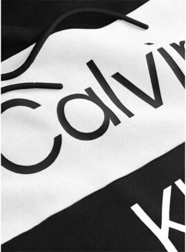 Felpa Calvin Klein Logo Contraste Nero Uomo