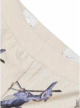 Pantaloni Name It Kristian Helicopter Beige Bambino