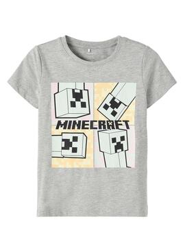 T-Shirt Name It Minecraft Grigio per Bambina
