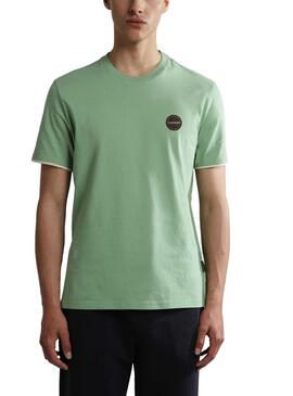 T-Shirt Napapijri S-Whale Verde per Uomo