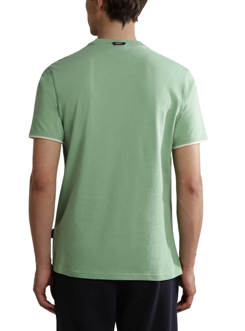 T-Shirt Napapijri S-Whale Verde per Uomo