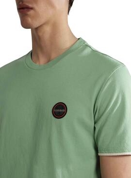 T-Shirt Napapijri S-Whale Verde per Uomo