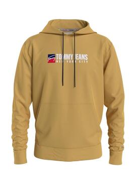 Felpa Tommy Jeans Entry Athletics Camel Uomo