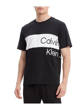 T-Shirt Calvin Klein Institutional Nero per Hom