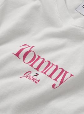 T-Shirt Tommy Jeans Skinny Essential Bianco Donna