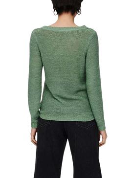 Pullover Only Geena De Knitted Verde per Donna