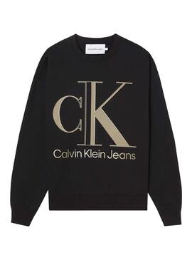 Felpa Calvin Klein High Shine Nero per Uomo