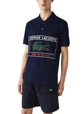 Polo Lacoste Made In France Blu Navy per Uomo