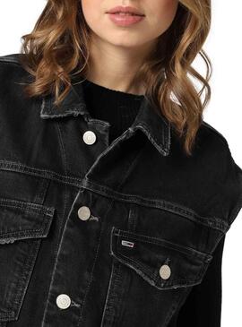 Gilet Tommy Jeans Denim Nero Per Donna