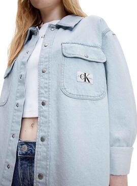 Camicia Denim Calvin Klein Blu Claro per Donna