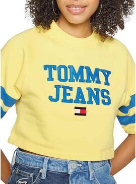 Felpa Tommy Jeans POP DROP Giallo per Donna