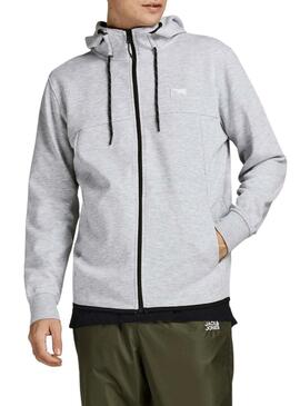 Felpa Jack & Jones Cerniera Grigio Uomo