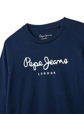 T-Shirt Pepe Jeans New Herman Blu Navy Uomo