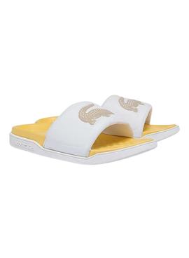 Flip Flops Lacoste Croco Dualiste Bianco e Giallo