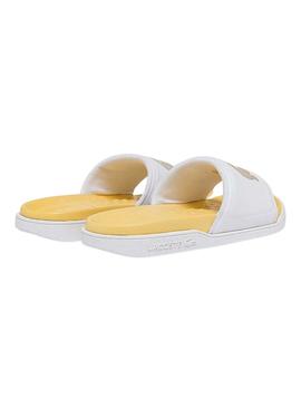 Flip Flops Lacoste Croco Dualiste Bianco e Giallo