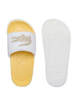 Flip Flops Lacoste Croco Dualiste Bianco e Giallo