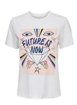 T-Shirt Only Lucy Future Bianco per Donna