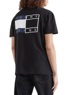 T-Shirt Tommy Jeans Twisted Flag Nero Uomo