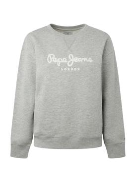 Felpa Pepe Jeans Nanette Grigio per Donna