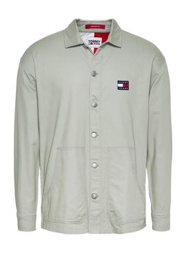 Overshirt Tommy Jeans Twisted Flag Verde Uomo