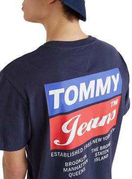 T-Shirt Tommy Jeans Logo Posteriore Blu Navy Uomo