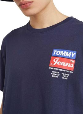 T-Shirt Tommy Jeans Logo Posteriore Blu Navy Uomo