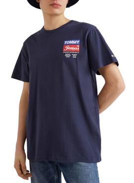 T-Shirt Tommy Jeans Logo Posteriore Blu Navy Uomo
