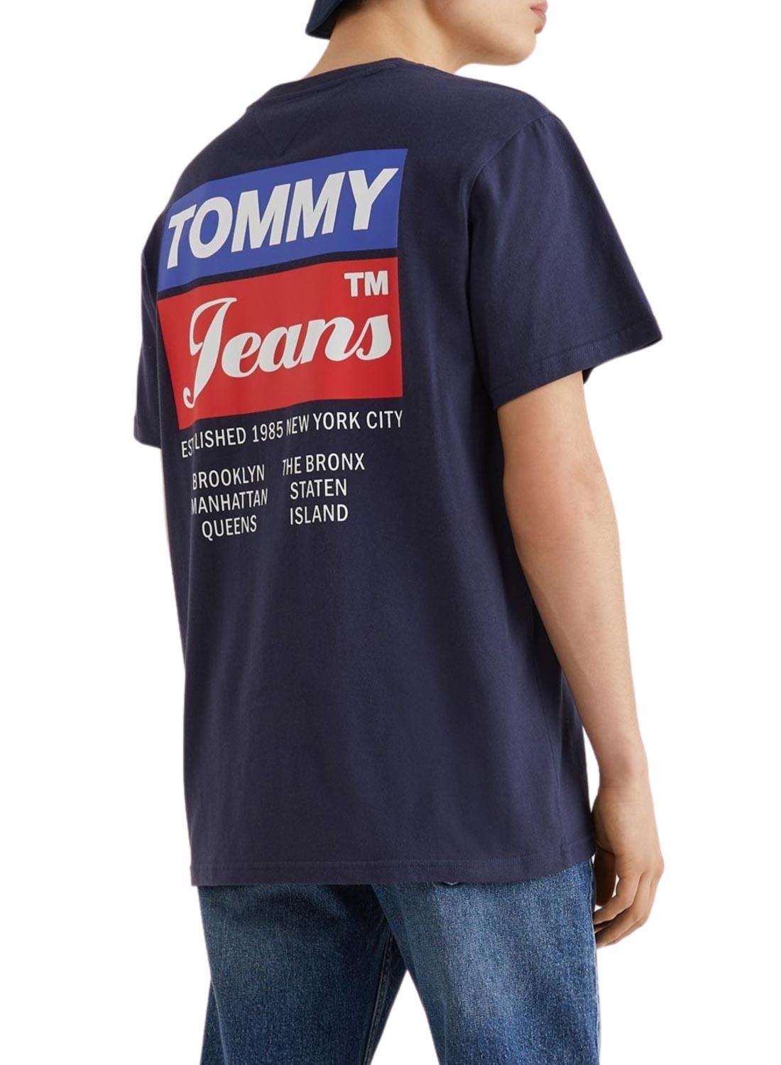 T-Shirt Tommy Jeans Logo Posteriore Blu Navy Uomo