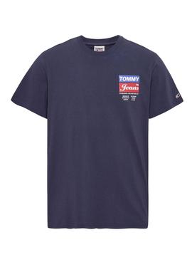 T-Shirt Tommy Jeans Logo Posteriore Blu Navy Uomo