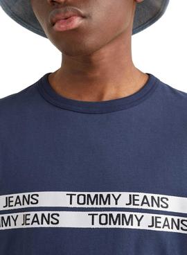 T-Shirt Tommy Jeans Con Iscrizione Marina Uomo